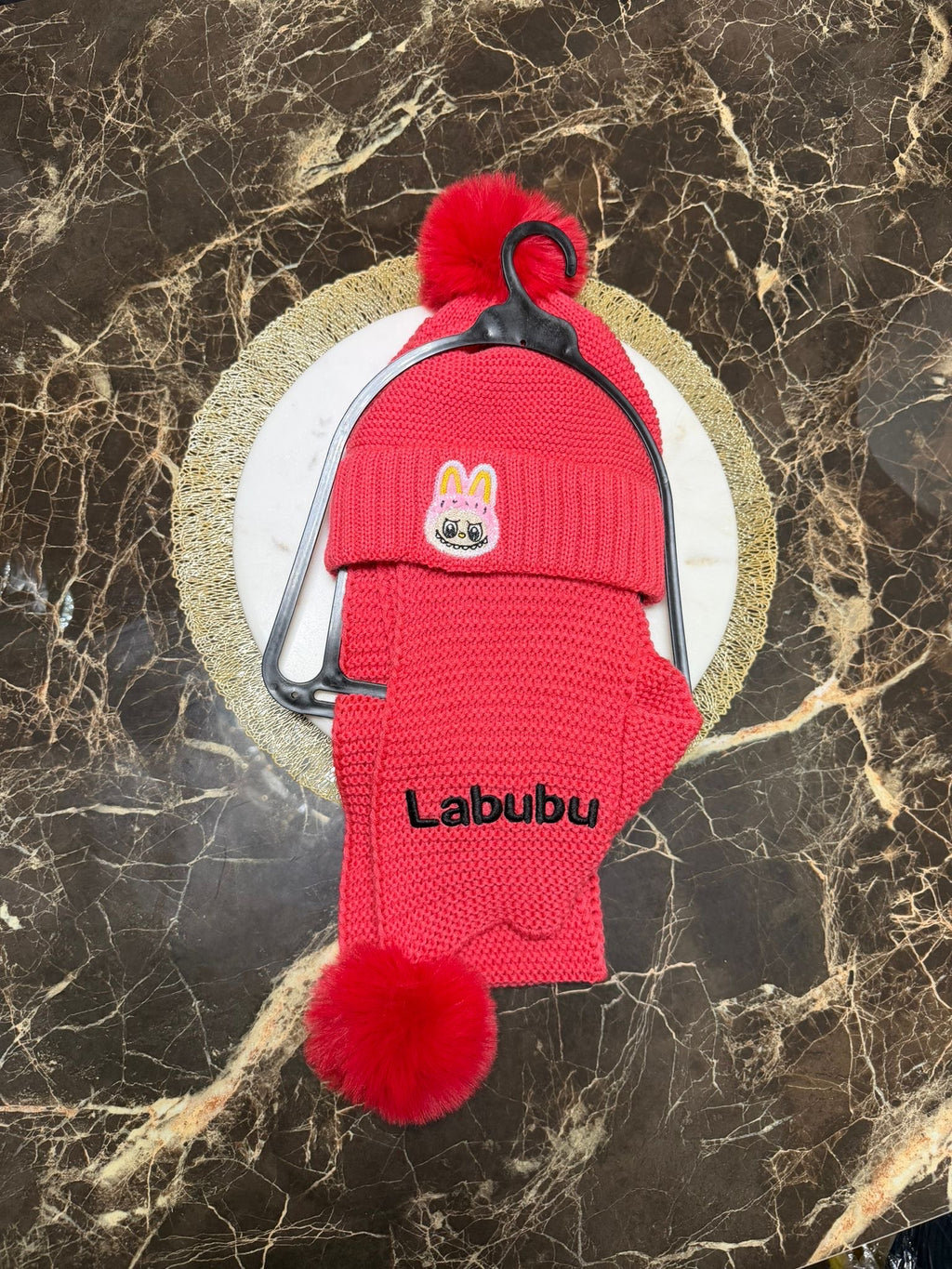 cappello e sciarpa per bambini LABUBU