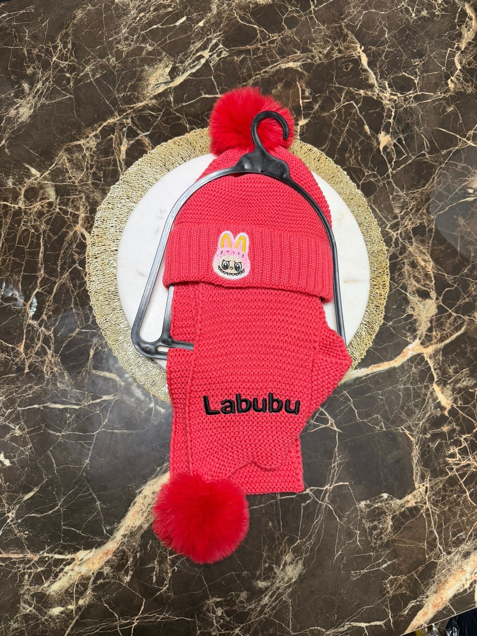 cappello e sciarpa per bambini LABUBU