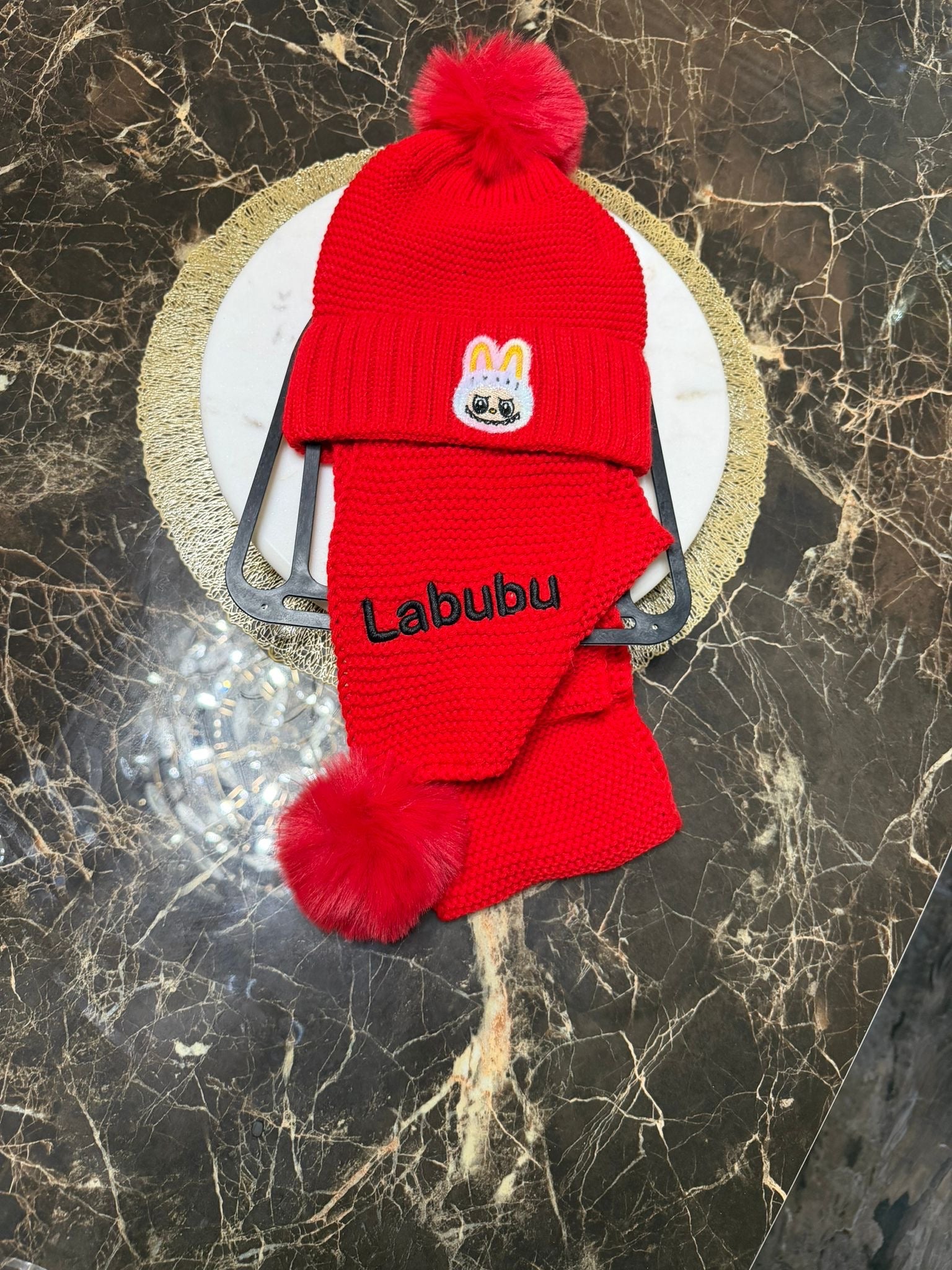 cappello e sciarpa per bambini LABUBU